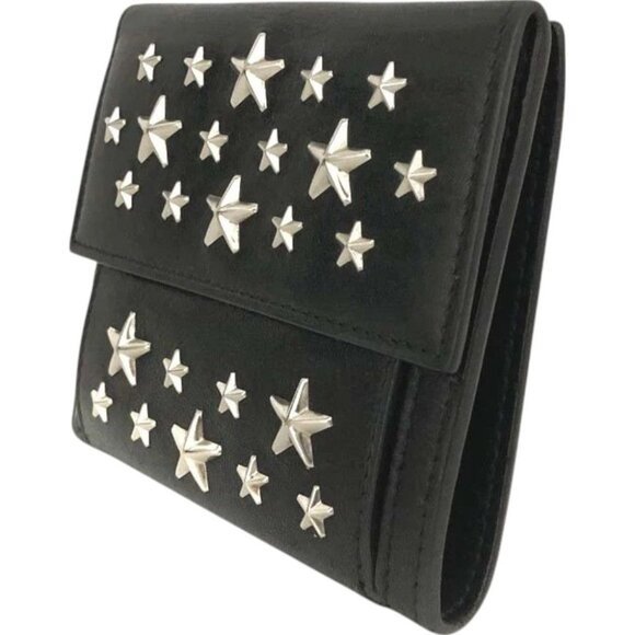 (L1) Authentic Jimmy Choo Wallet Black Leather Luxury Vintage Designer Handbag - Picture 3 of 10